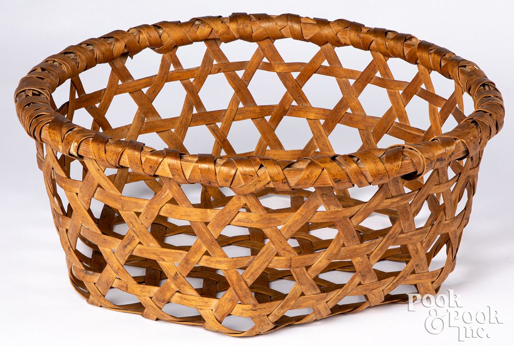 Appraisal: Antique cheese basket h w Antique cheese basket h w