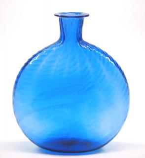 Appraisal: Pattern An early th century pattern-molded glass flask Brilliant Blue