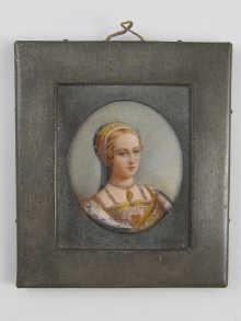 Appraisal: A well executed miniature oval portrait of Lady Jane Grey