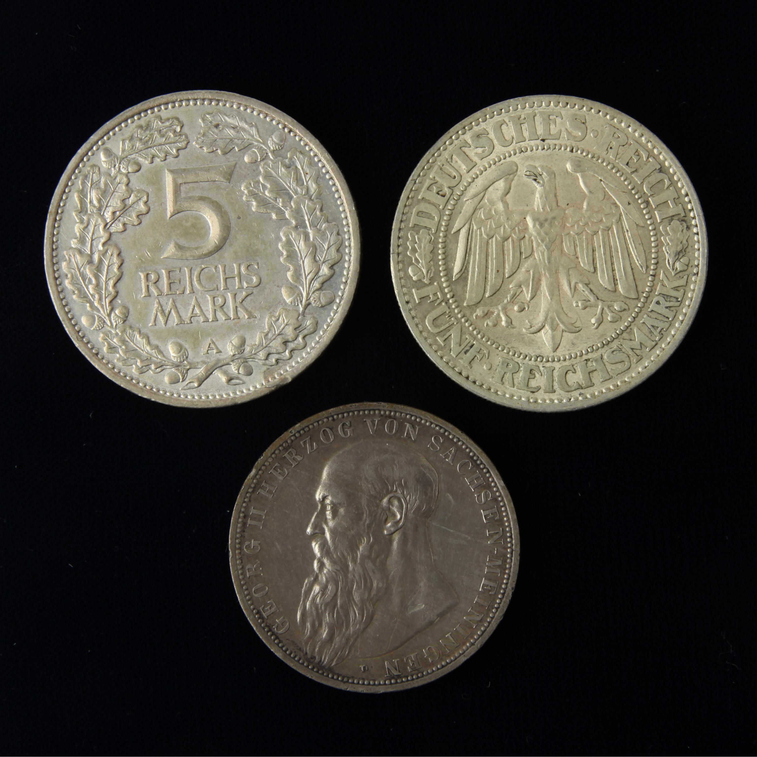 Appraisal: THREE GERMAN SILVER COINS Lot of three early th c