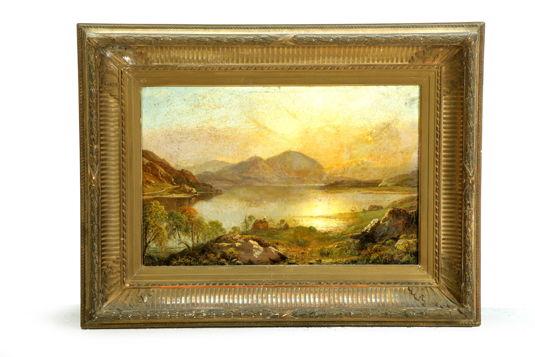 Appraisal: LANDSCAPE WITH MOUNTAIN LAKE AMERICAN OR EUROPEAN TH CENTURY Oil