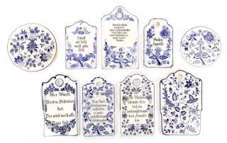 Appraisal: Group of Meissen Blue Onion Vine Cheese Boards Attributed to