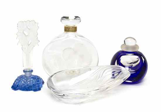 Appraisal: Two Lalique Glass Articles including a Nina Ricci perfume bottle