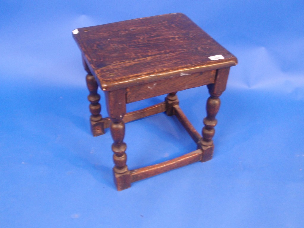 Appraisal: An antique oak joint stool cm x cm