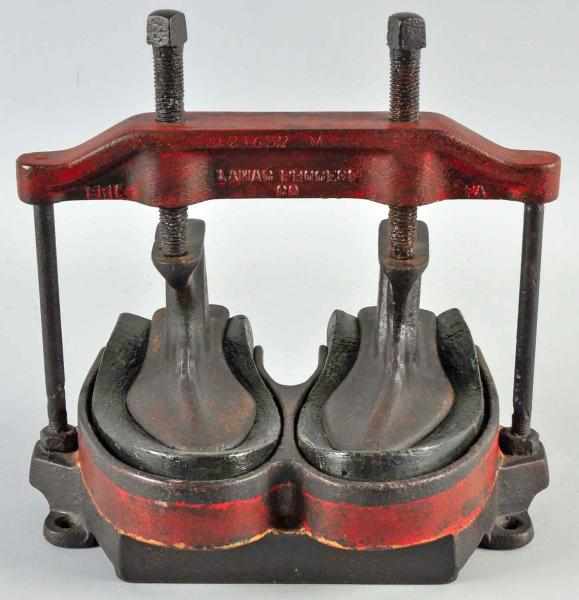 Appraisal: Cast Iron Cobbler's Press Description Marked LA-MACKER LAMAG PROGESS CO