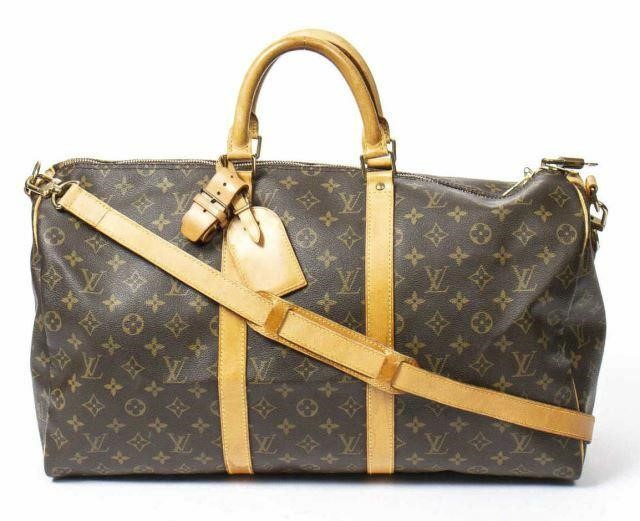 Appraisal: Louis Vuitton Keepall Bandouliere duffle bag in monogram coated canvas