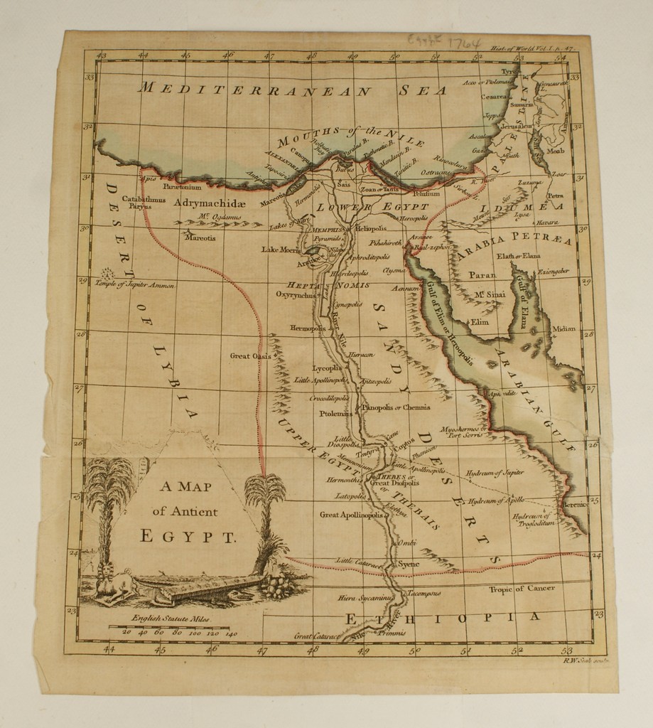 Appraisal: Richard W Seale engraved handcolored Map of Ancient Egypt sheet