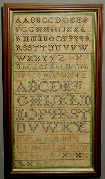 Appraisal: Cross stitch sampler wrought by Sophia R Millots age year