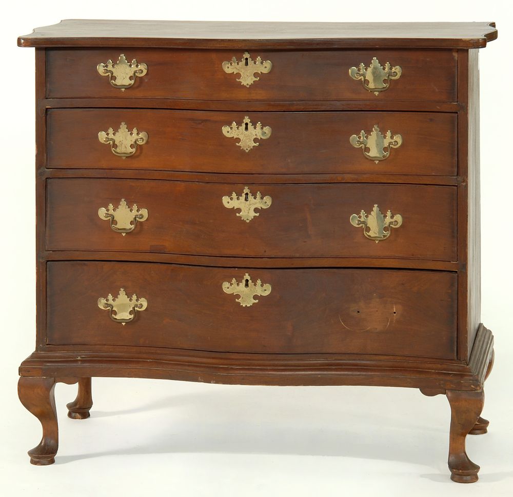 Appraisal: RARE AND EXCEPTIONAL TRANSITIONAL QUEEN ANNE CHEST-OF-DRAWERS Connecticut River Valley