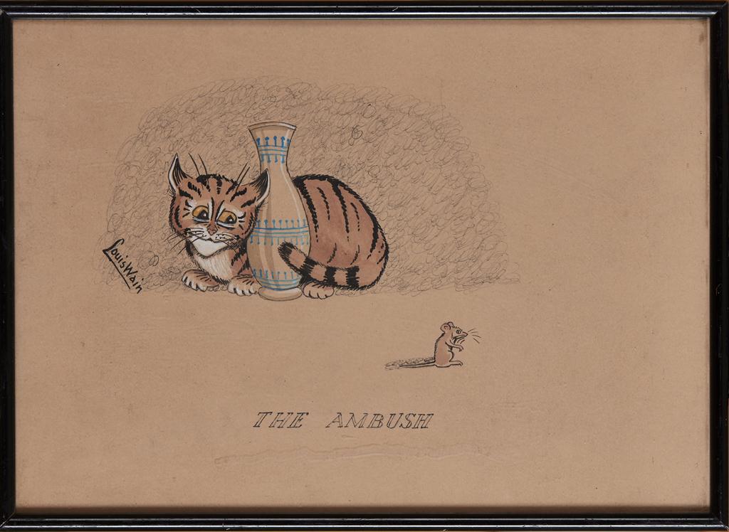 Appraisal: FOLLOWER OF LOUIS WILLIAM WAIN - 'THE AMBUSH' pen ink