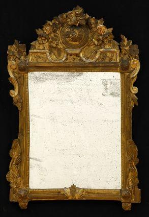 Appraisal: LOUIS XVI CARVED GILTWOOD MIRROR x in Provenance From the