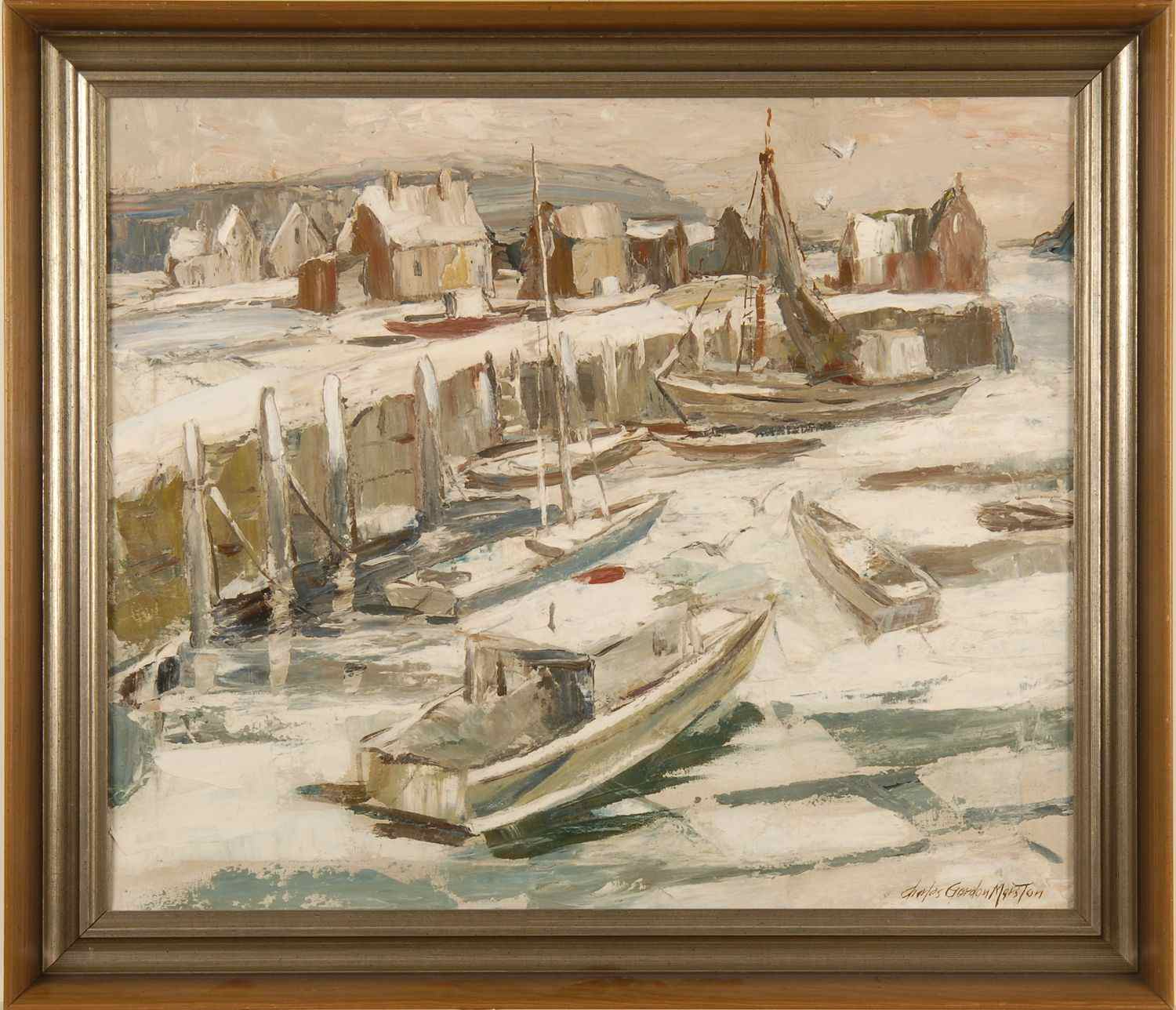 Appraisal: CHARLES GORDON MARSTONAmerican - Gloucester Harbor in winter Signed lower