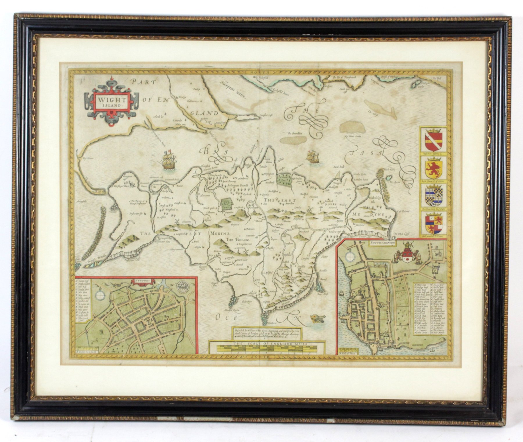 Appraisal: John Speed Map of the Isle of Wight hand coloured