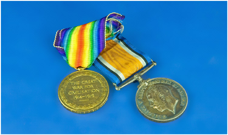 Appraisal: WWI Duo War Service and Victory Medals Both named to