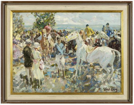 Appraisal: KLAIBERG FRITZ Gelsenkirchen - On the turf Circa Oil on