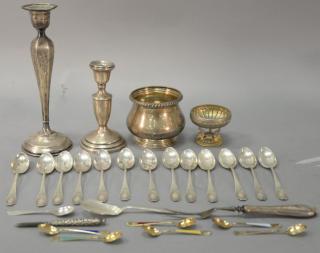 Appraisal: Tray of sterling silver to include footed master salt with