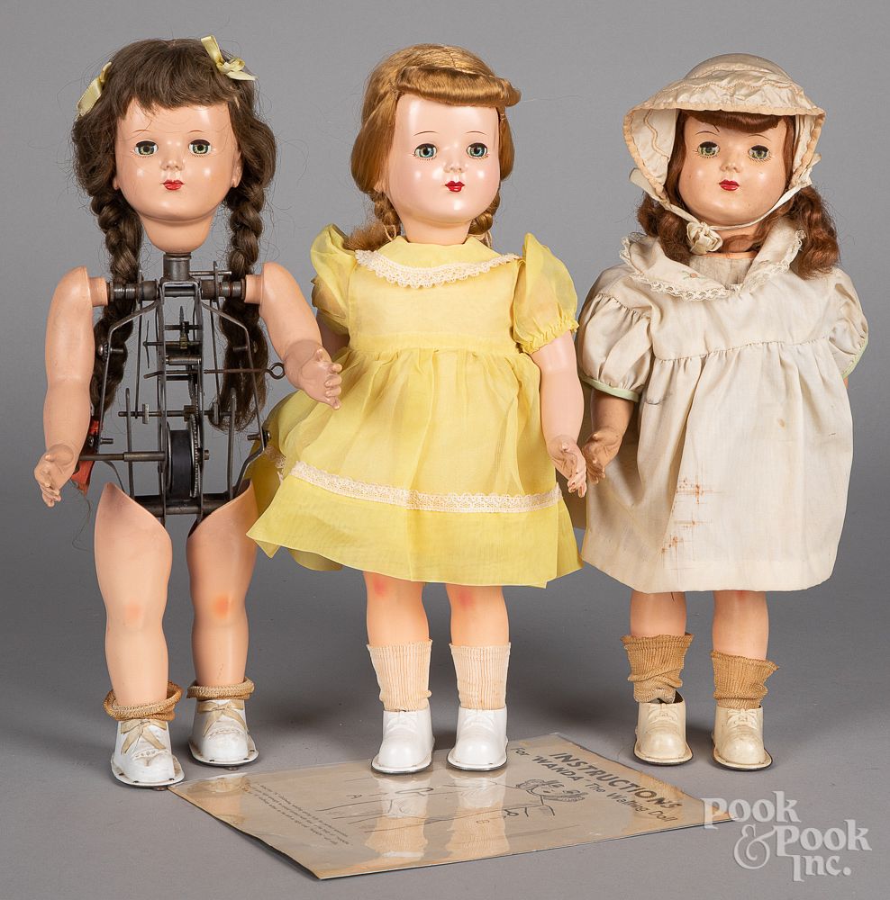 Appraisal: Three hard plastic Wanda the Walking Doll Three hard plastic