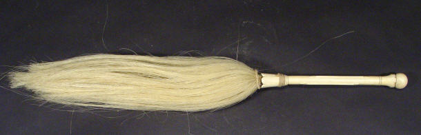 Appraisal: Ivory handled horses hair fly brush cm in length