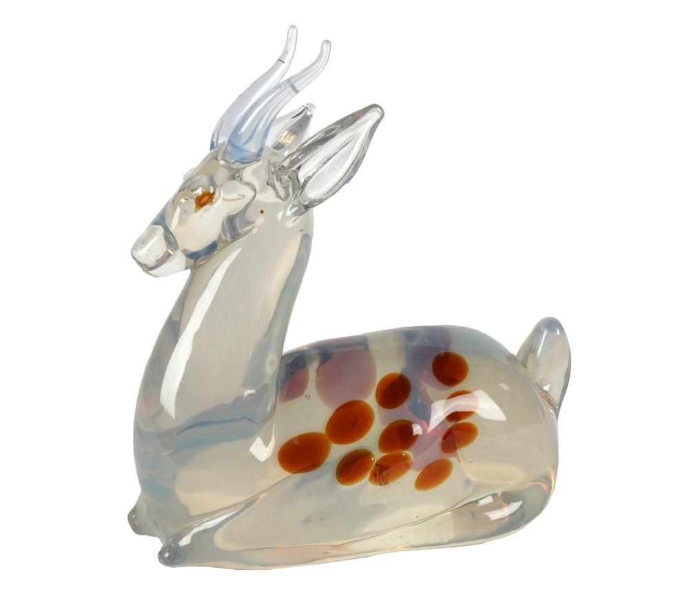 Appraisal: GIULIANO TOSI MURANO GLASS DEER FIGUREsigned dated and inscribed Tosi-