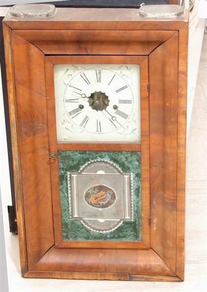 Appraisal: Mahogany ogee molded mantel clock william s johnson new york