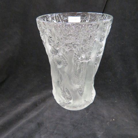 Appraisal: Fine Crystal Vase in Style of ReneLalique forest with frosted