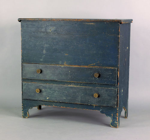 Appraisal: New England painted pine mule chest late th c retaining