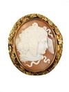 Appraisal: BROOCH - Antique Victorian shell cameo depicts head with wings