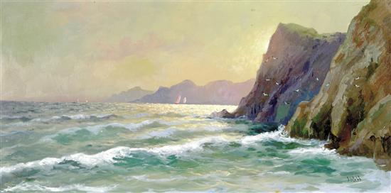 Appraisal: J Webb British th century ROCKY COASTLINE oil on canvas