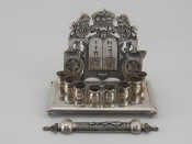 Appraisal: Judaica A silver mezzuza and scroll length cm wt including