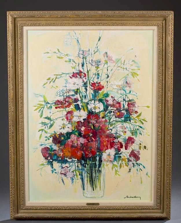 Appraisal: Michel Henry Roses Alain oil on canvas Henry Michel France