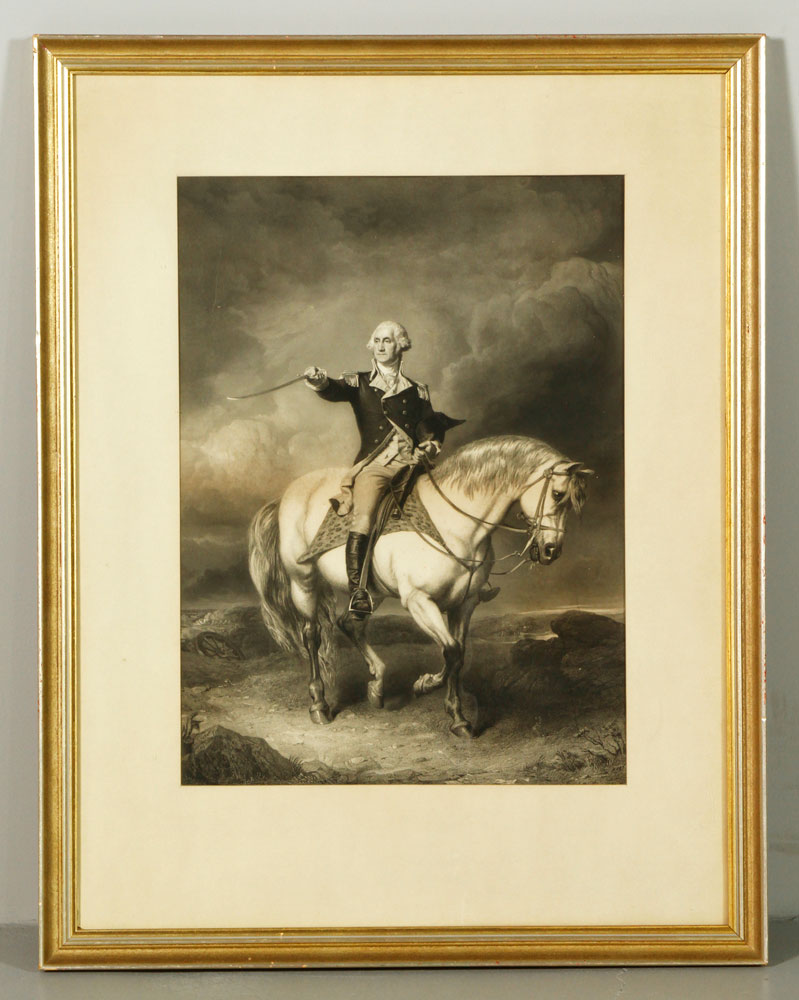 Appraisal: - Large Steel Engraving of George Washington Large steel engraving