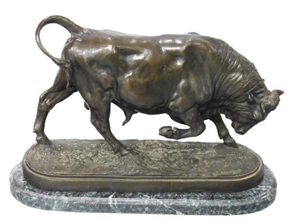 Appraisal: After Isidore Jules Bonheur French - bronze bull with lowered