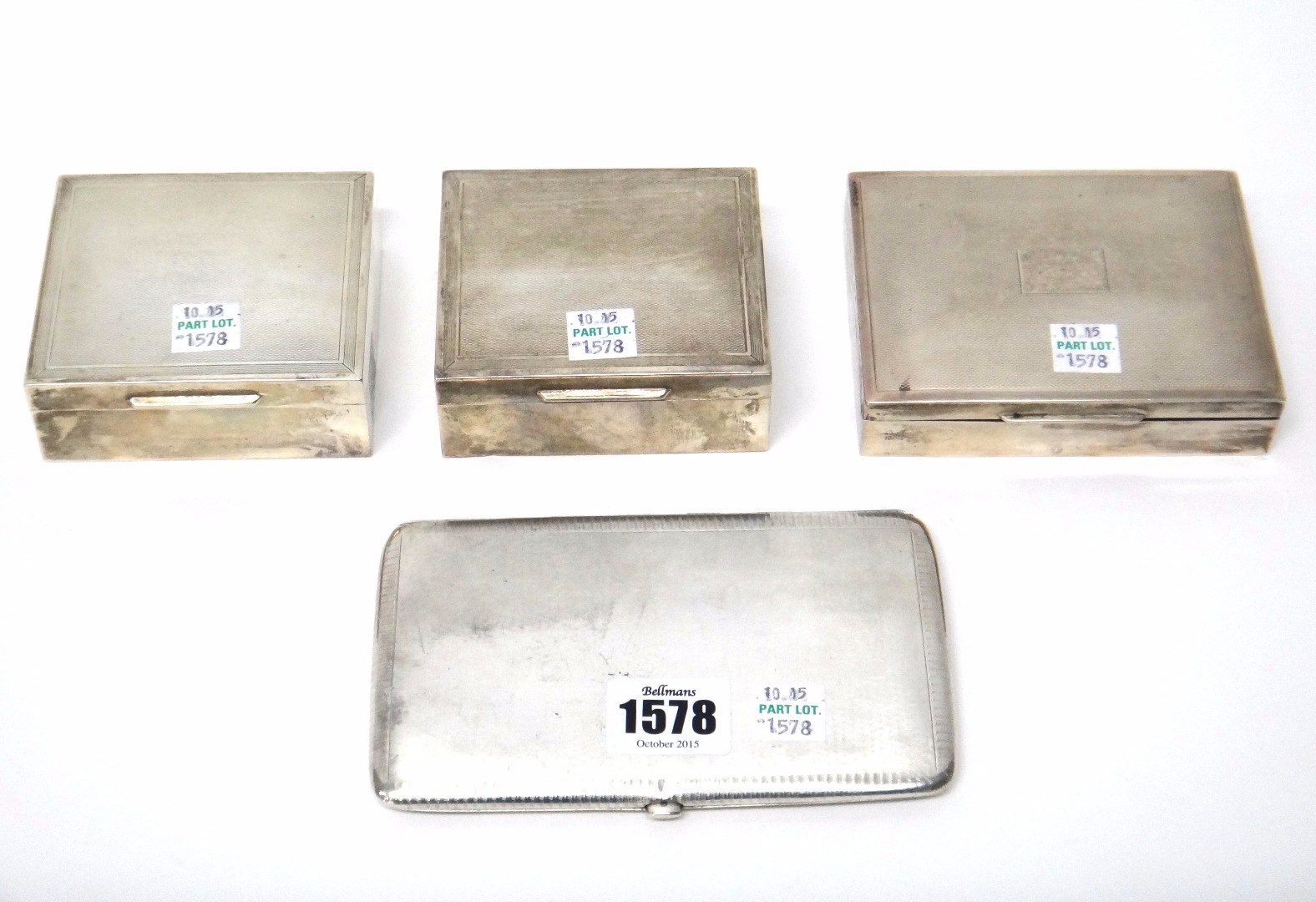 Appraisal: A silver rectangular cigarette case presentation inscribed within Birmingham a