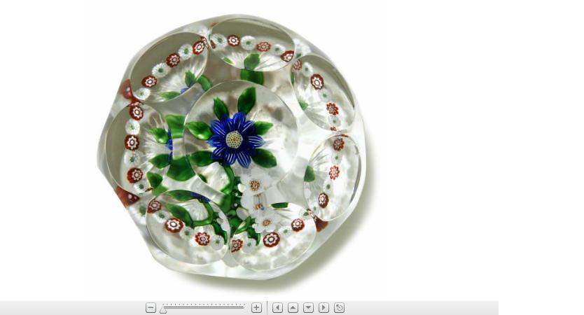 Appraisal: Antique Baccarat two flower and millefiori garland faceted paperweight With