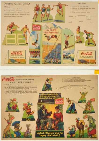 Appraisal: Lot of Cardboard Coca-Cola Children's Cutouts and The athletic game