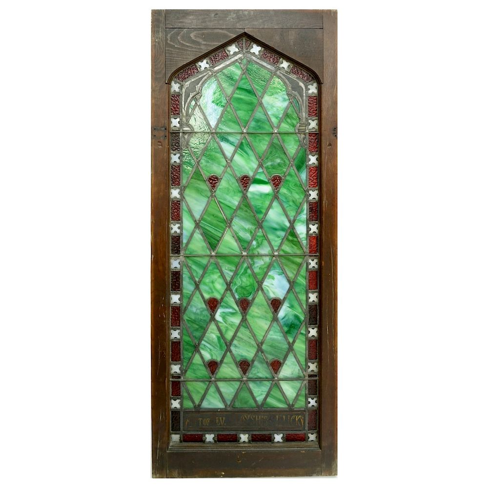 Appraisal: th C Leaded and Stained Glass Window th Century Leaded