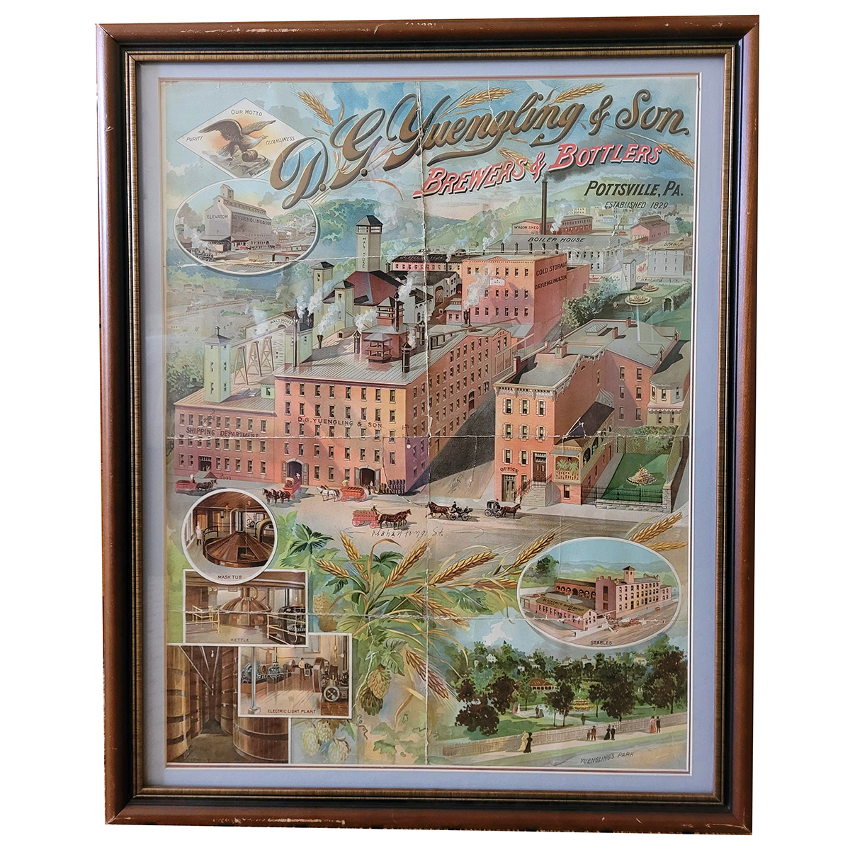 Appraisal: D G Yuengling Factory Scene Pre-prohibition Chromo-lithographReference n aBrewery D