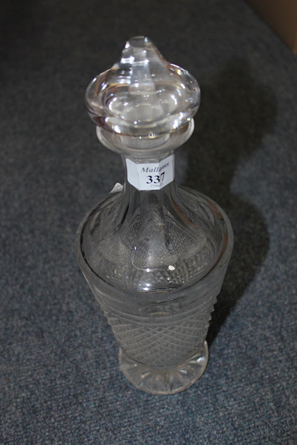 Appraisal: A WATERFORD GLASS DECANTER AND STOPPER with hobnail decoration and