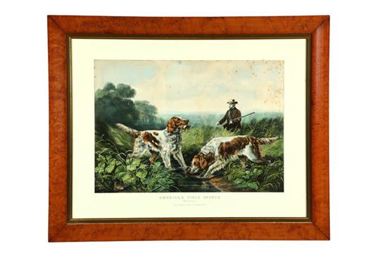 Appraisal: AMERICAN FIELD SPORTS RETRIEVING BY CURRIER IVES Handcolored lithograph on