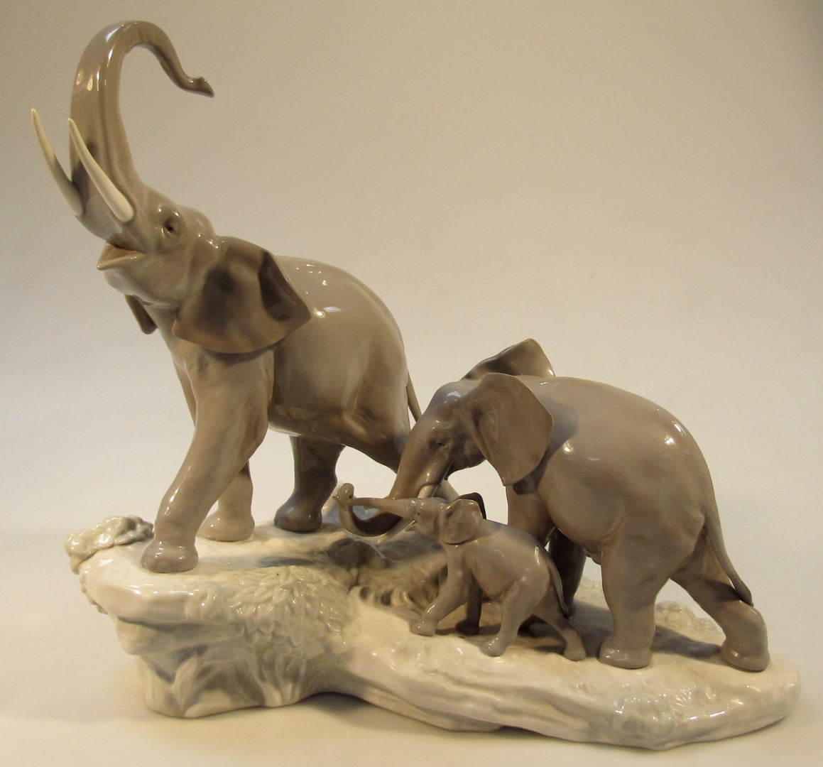 Appraisal: A thC Lladro figure group of elephants no E- M