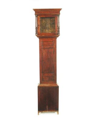 Appraisal: An early th century oak longcase clock case having turned