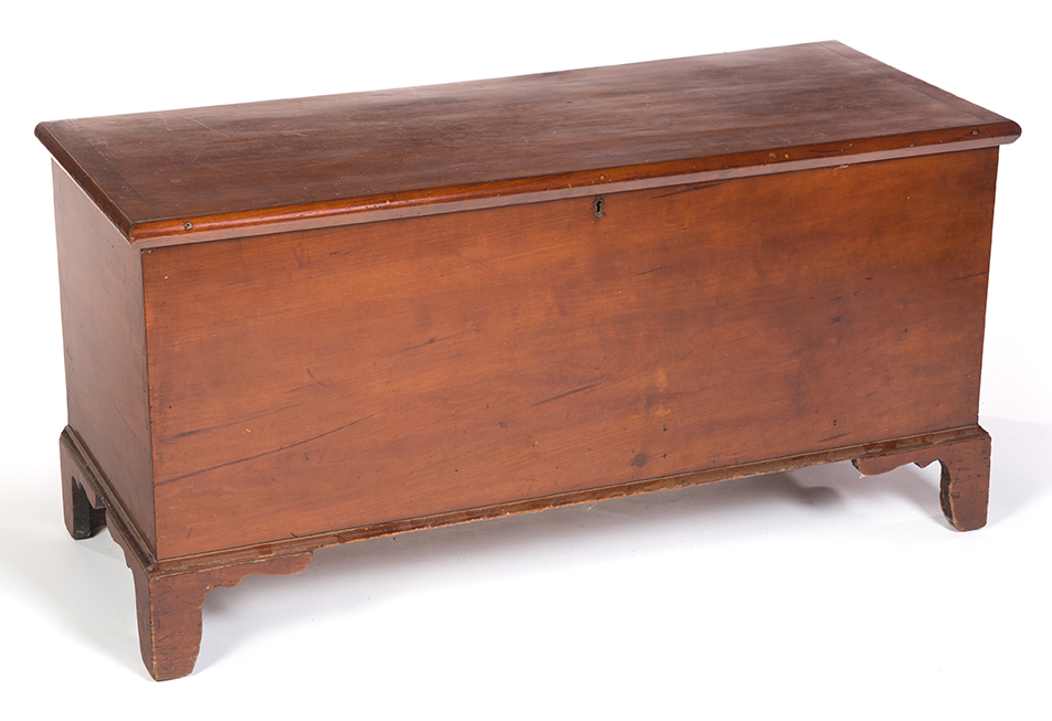 Appraisal: AMERICAN COUNTRY HEPPLEWHITE BLANKET CHEST Early th century cherry with