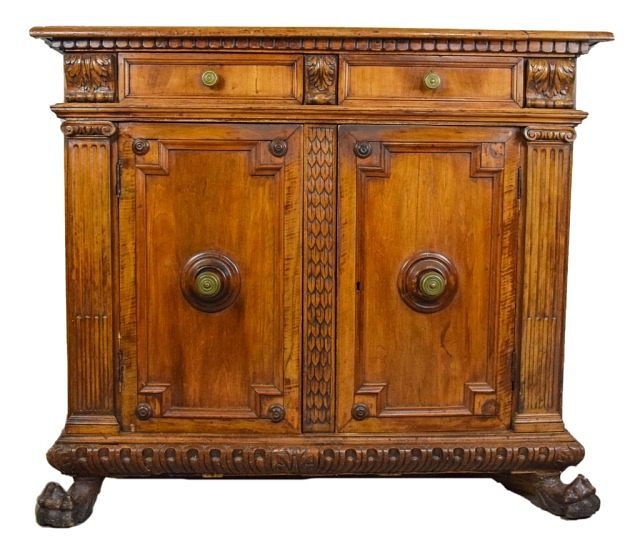 Appraisal: th Century Continental Carved Cabinet Two drawers over two drawers