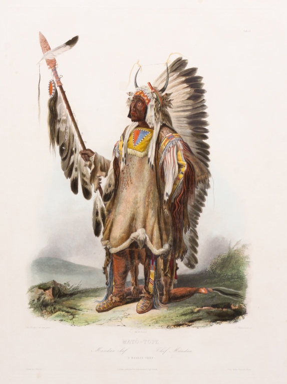 Appraisal: KARL BODMER PRINT MATO-TOPE Hand colored aquatint on paper from