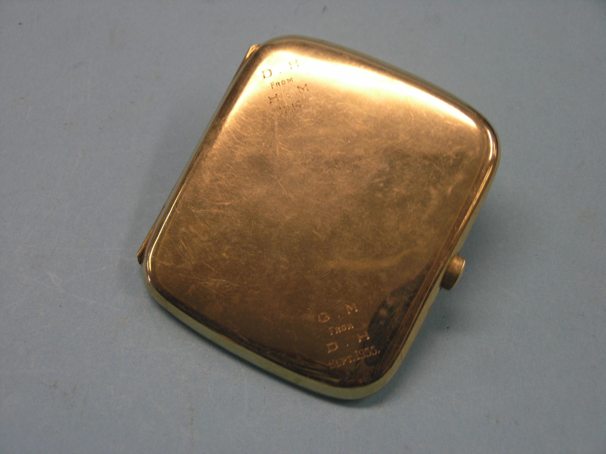 Appraisal: A ct gold cigarette case Birmingham grams personalised later