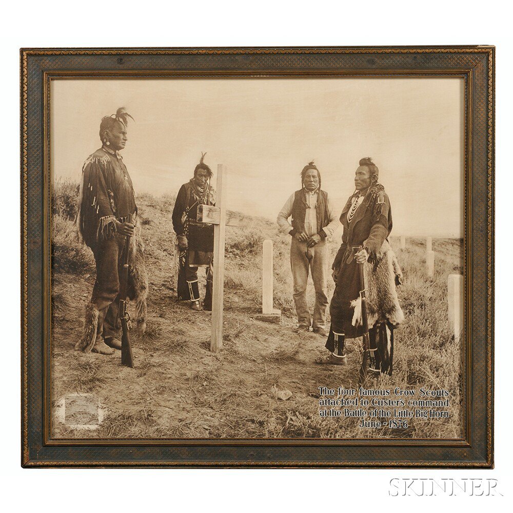 Appraisal: Large Framed Photograph by Joseph K Dixon Here Custer Fell