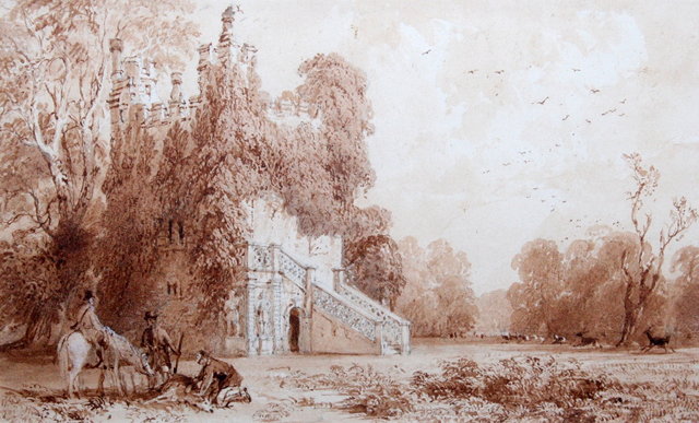 Appraisal: THOMAS ALLOM - 'The Castle in Doddington Park Cheshire Oct