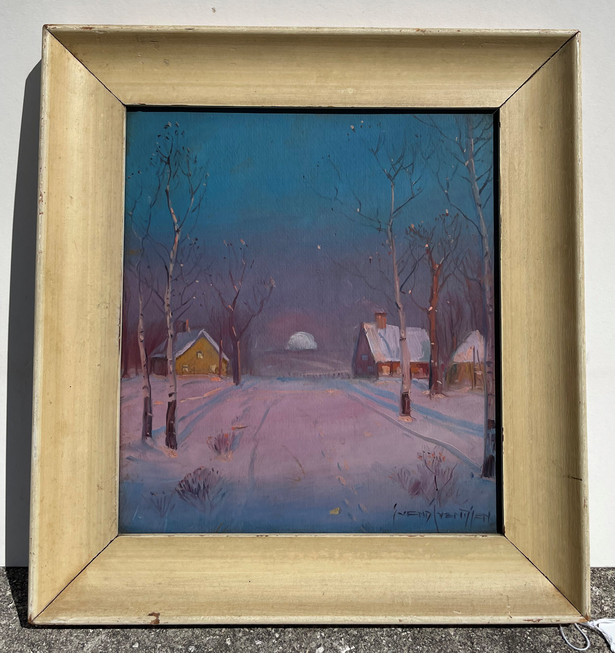 Appraisal: SVENDSEN Svend American - ''Winter Glow'' Oil Board '' x