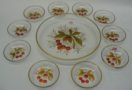 Appraisal: AN ELEVEN PIECE ICE CREAM DESSERT SET intaglio cut and