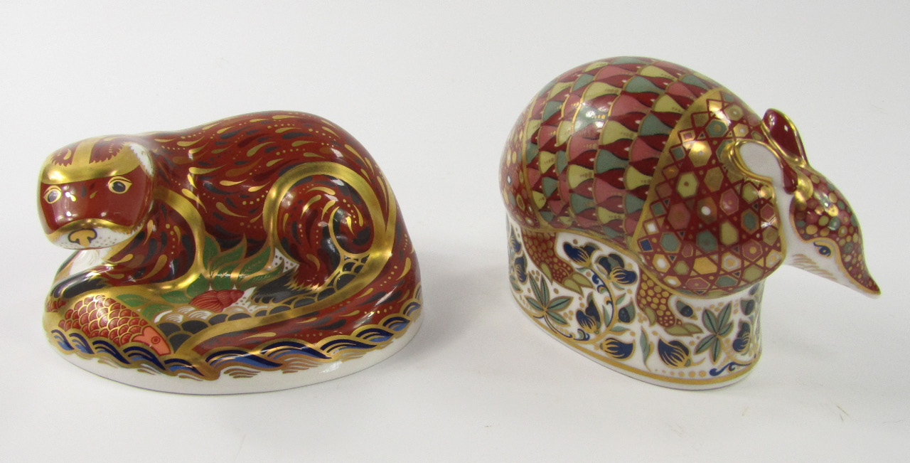 Appraisal: A Royal Crown Derby Imari paperweight modelled as the Armadillo